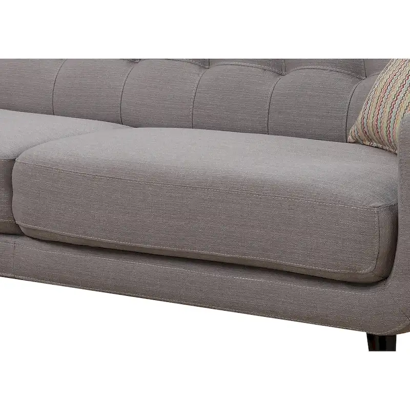 Crystal Mid-Century Modern Grey Sofa