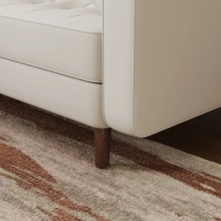 70-Inch Faux Leather Tufted Sofa