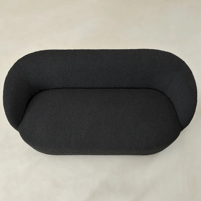 KINWELL Sherpa Upholstered Loveseat Boucle Sofa Couch, 68W