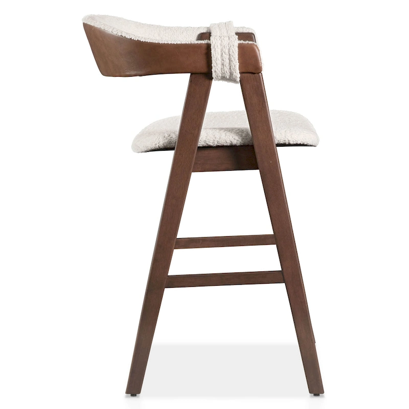 Furniture of America Shaw Mid-century 5-Piece Walnut Wood Counter Height Table Set with 4 Chairs