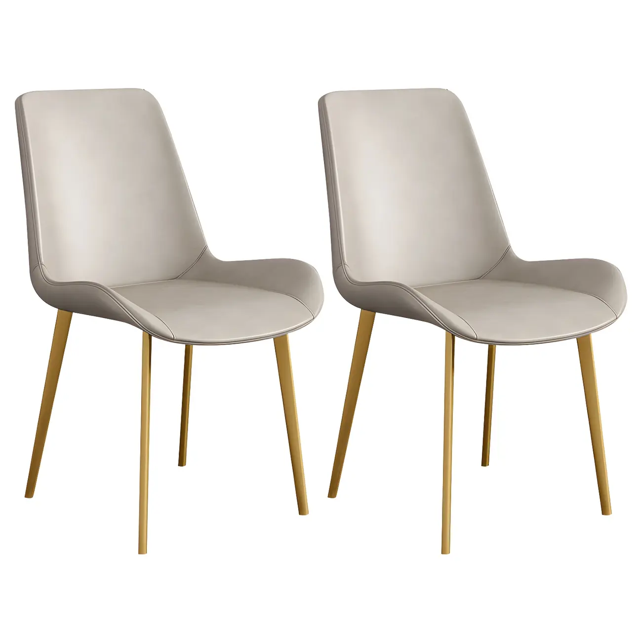 Sloped Armless Leather Upholstered Parsons Dining Chair