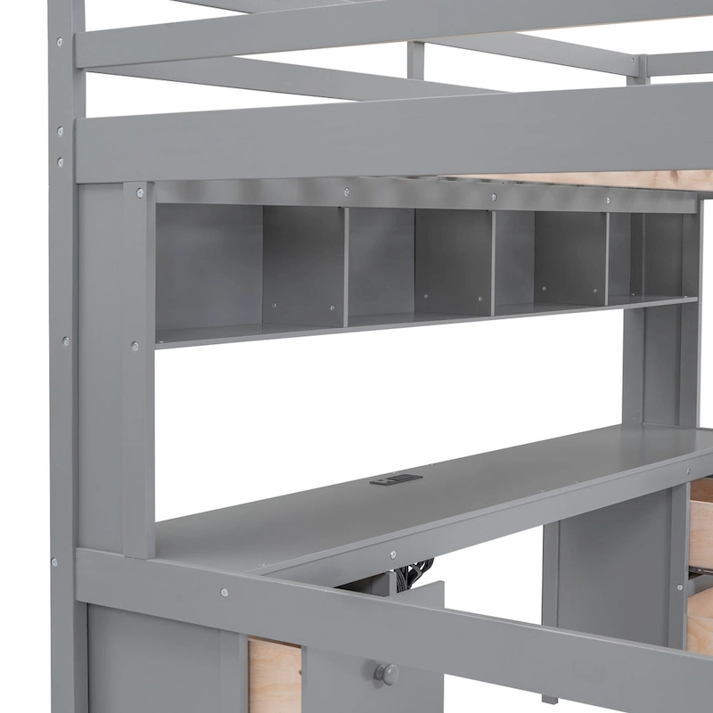 Loft Bed with Desk, Cabinets