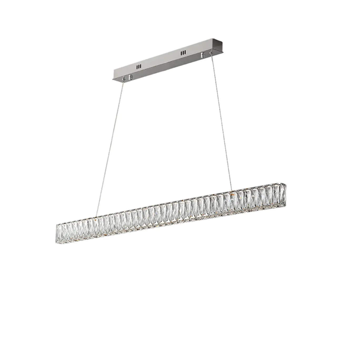 Rectangle Crystal Kitchen Island Pendant Light Dimmable LED