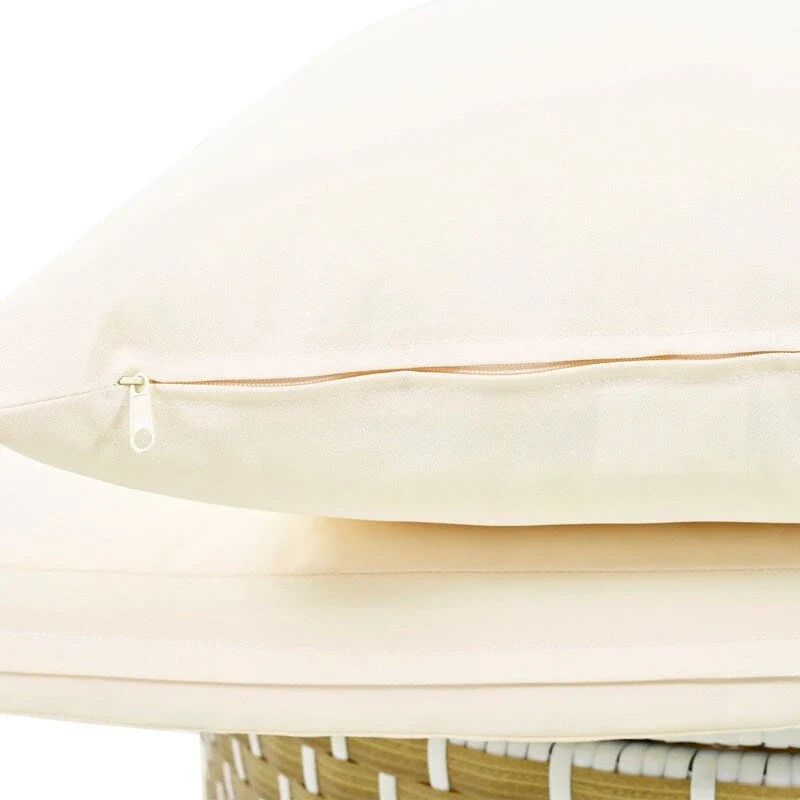 Round Patio Sectional Sofa Set  Two-Tone Rattan Daybed with Retractable Canopy & Modular Seating