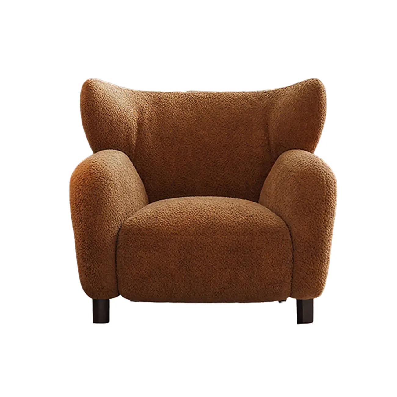 Modern Chenille Fabric Wingback Accent Chair with Arms