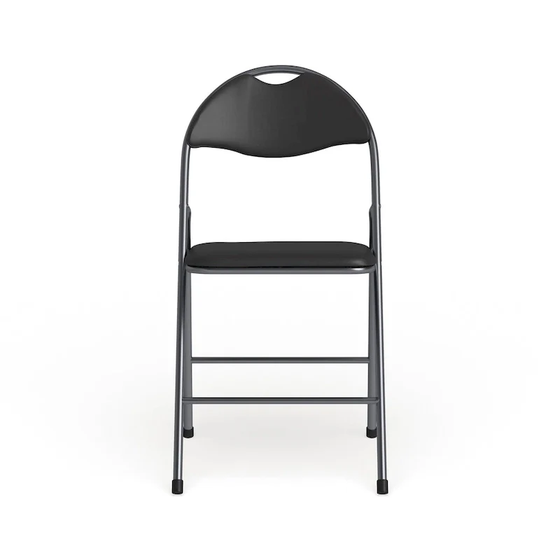 2 Pack 300 lb. Capacity Vinyl Metal Folding Chair with Carrying Handle