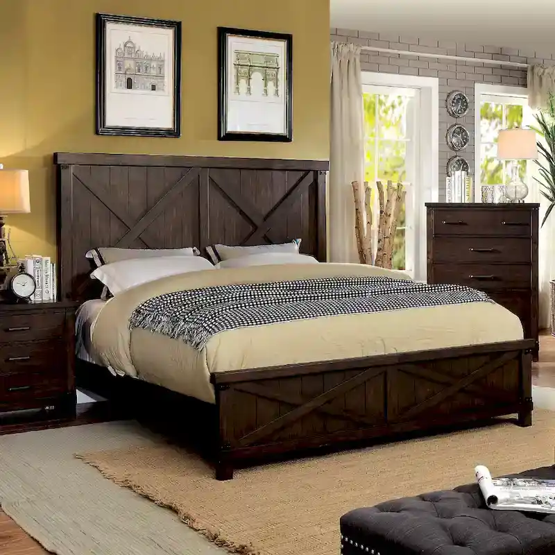 The Gray Barn Epona Farmhouse Dark Walnut Wood Bed