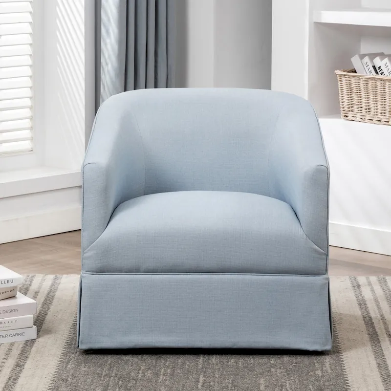 Elayne Skirted Fabric Swivel Accent Chair by Greyson Living