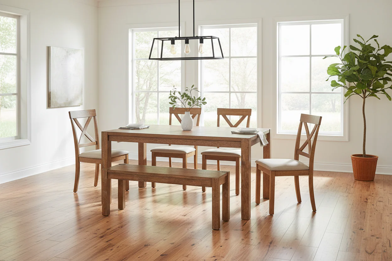 6-Piece Dining Set with Bench