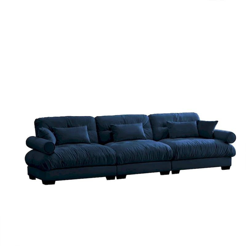 Modular Sectional Sofa - Velvet, 5-Seat, Cloud Cushion, Bolster Armrests, 130W, Configurable