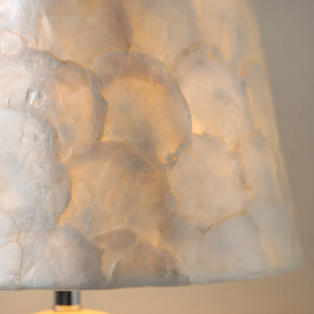Modern Shell Table Lamp with Geometric Shade, LED