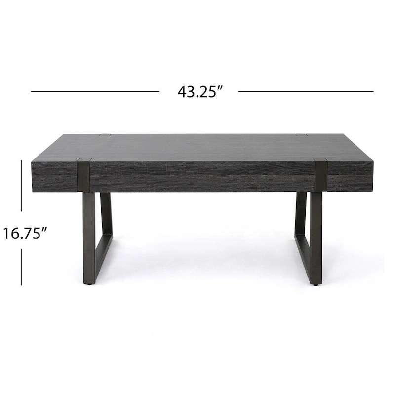 Abitha Faux Wood Coffee Table by Christopher Knight Home - 43.25 L x 23.60 W x 16.75 H