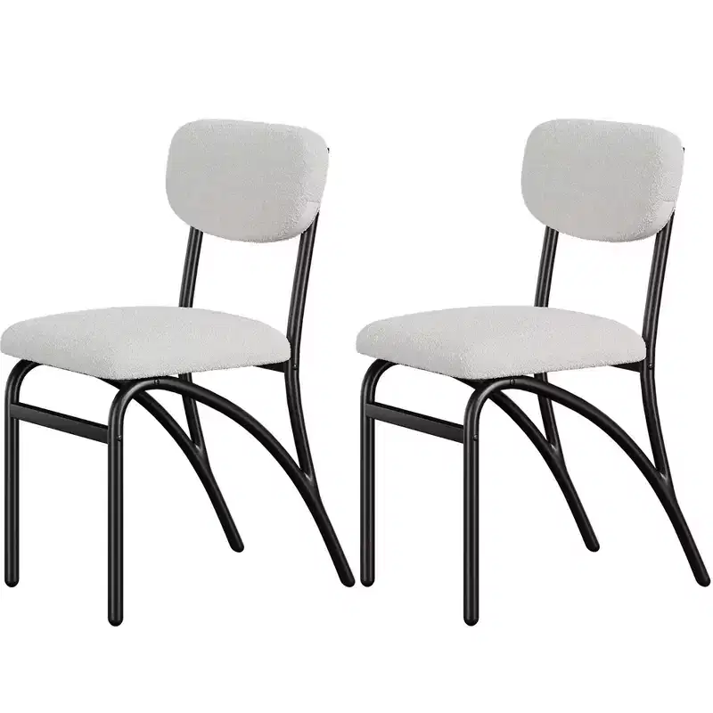 Dining Chairs, Boucle Dining Chairs Set of 2/4/6, Mid-Century Modern Upholstered Kitchen Dining Room Chairs