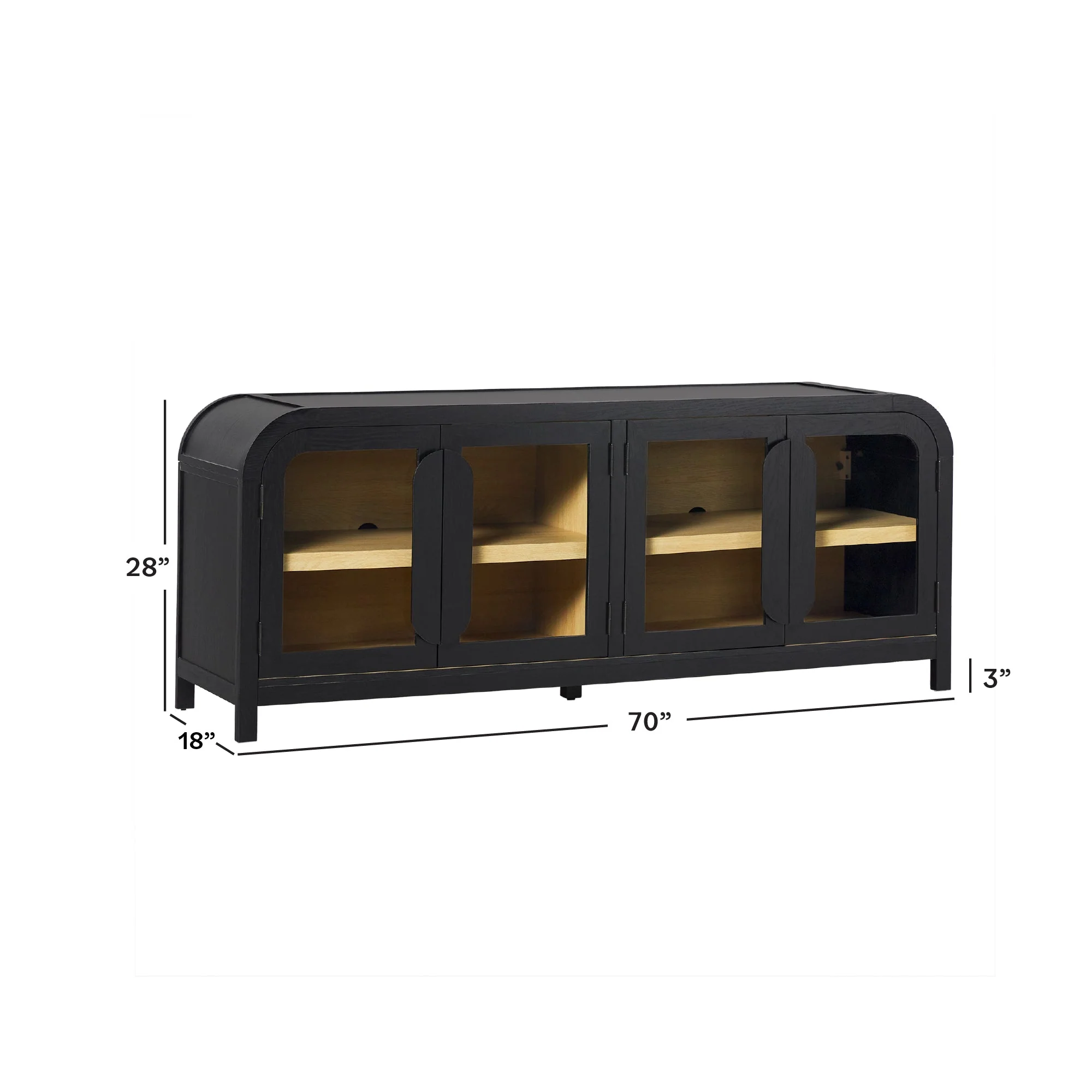 Chantelle Modern Curve Easy Assembly TV?Stand