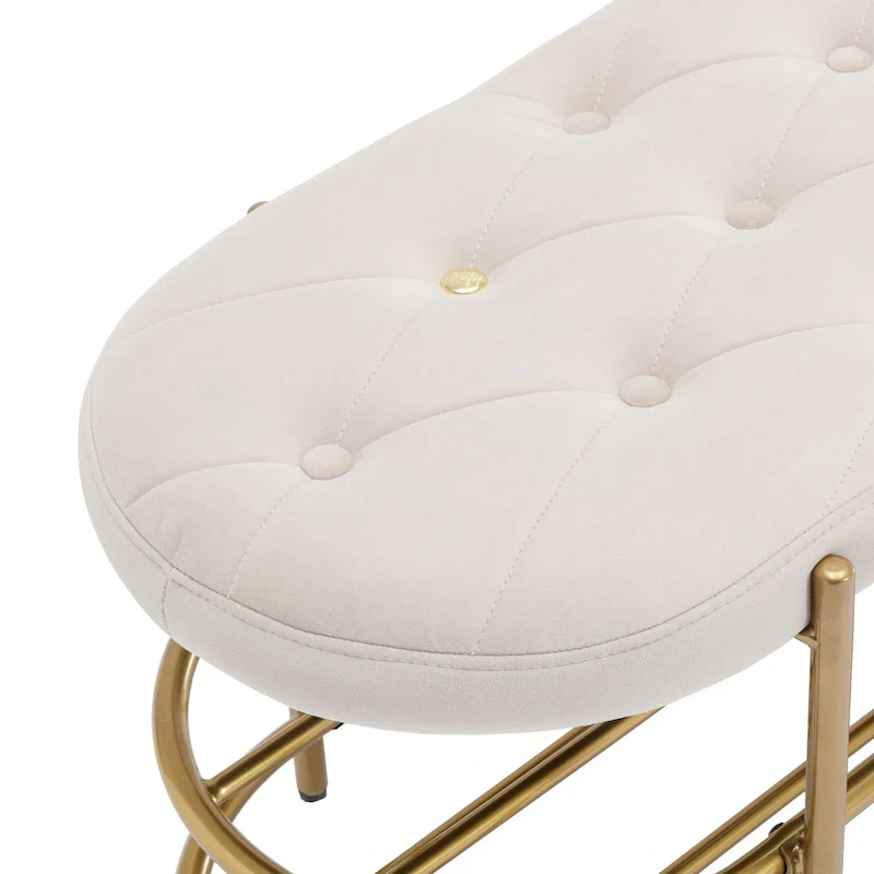 SEYNAR 40 Velvet Upholstered Living Room Bench with Double shoe rack