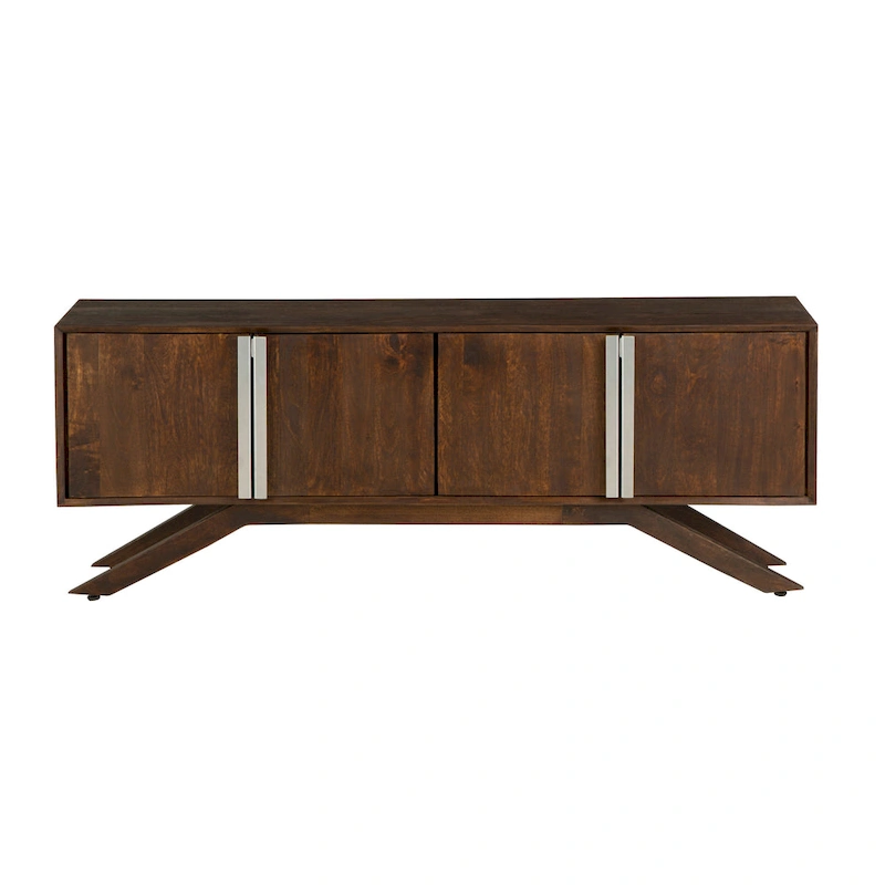 Modena Mid-Century Modern 59 Wide Solid Wood Walnut TV Stand