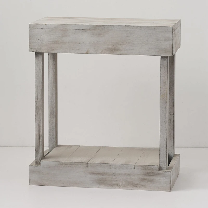 Rustic Farmhouse Solid Wood Accent End Table Sofa Side Table - 11 W x 26 H