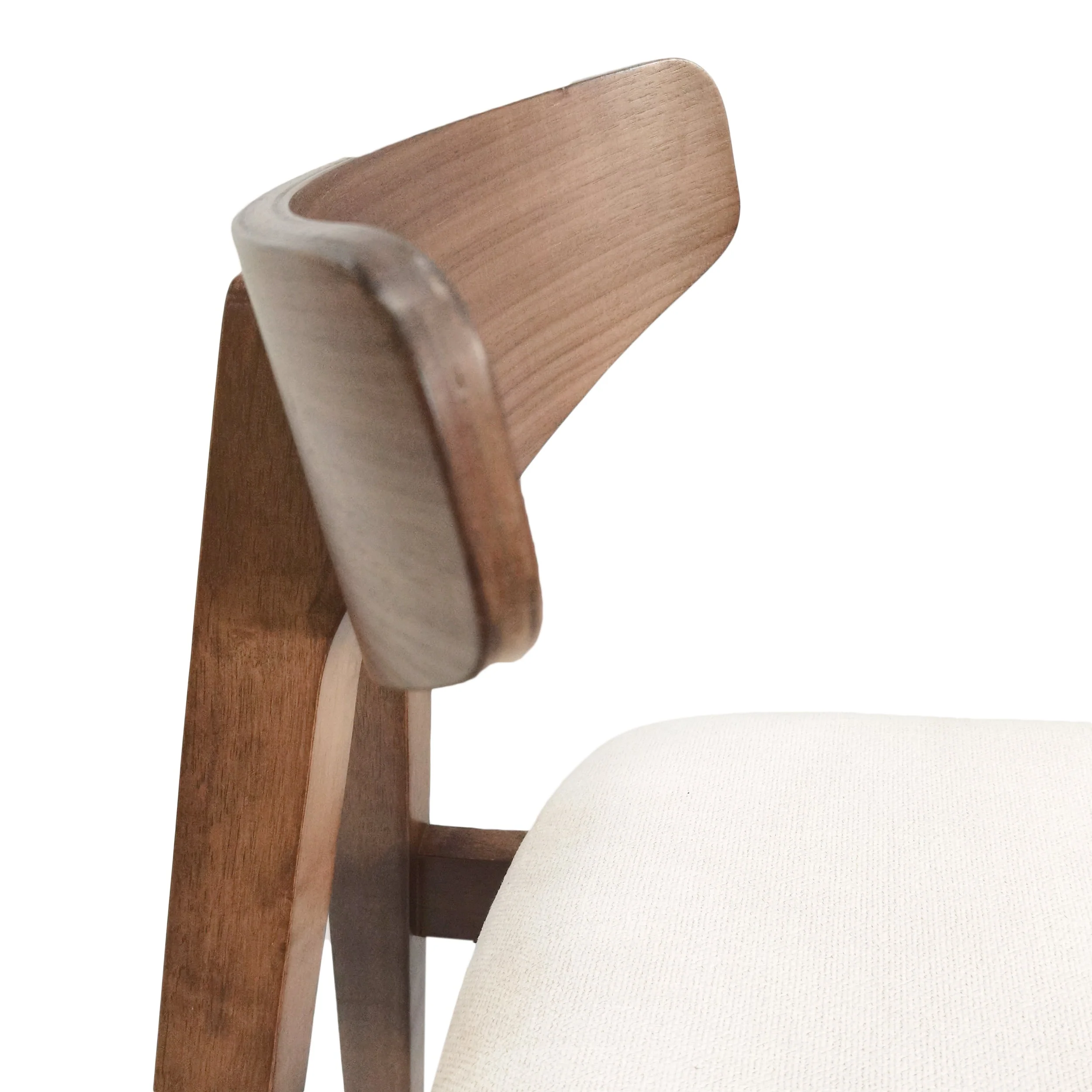 Mid Century Modern Upholstered Wood Counter Stools (Set of 2)