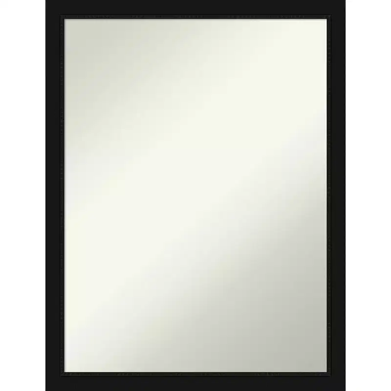 Bathroom Wall Mirror, Black Narrow Satin Frame, 22x28