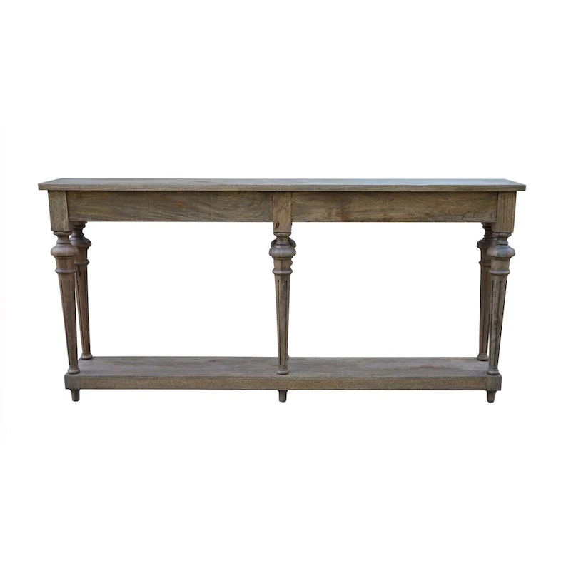72-inch Traditional Turned Leg Console Table, Mango Hardwood