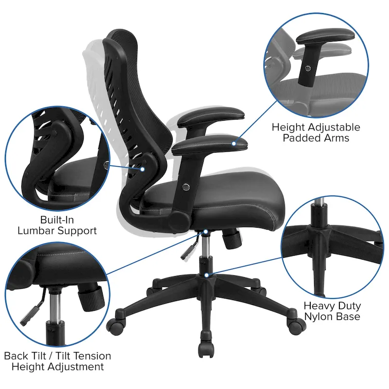 High Back Designer Executive Swivel Ergonomic Office Chair with Adjustable Arms