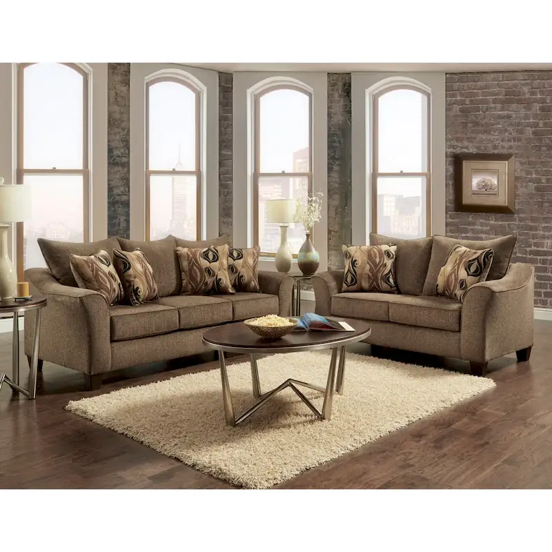 Roundhill Furniture Camero Fabric Pillowback Sofa