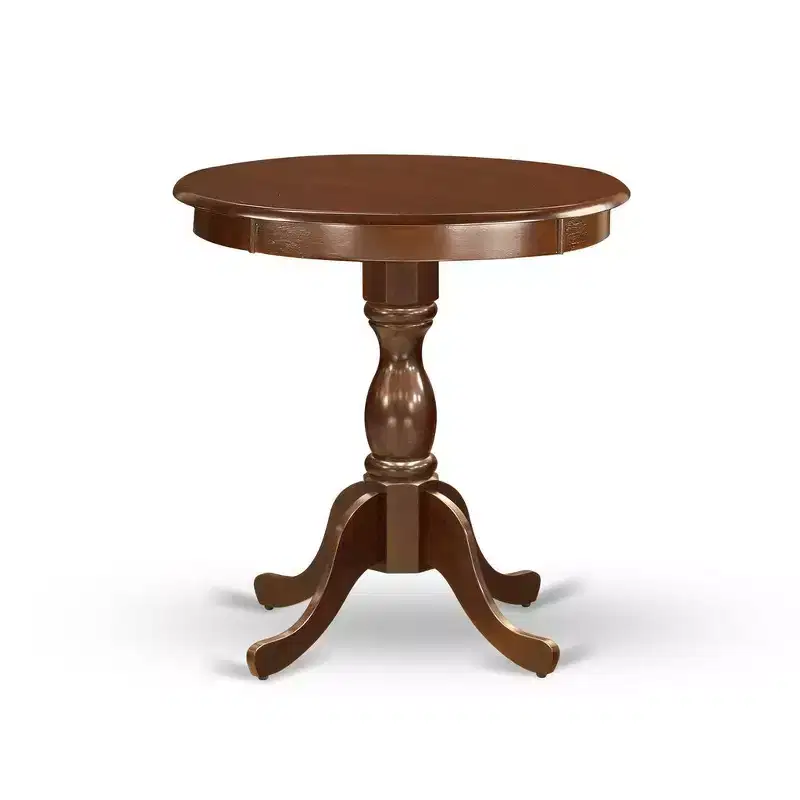 Dark Khaki Round Dining Table Set, Mahogany Finish, Seats 2, 3-Piece