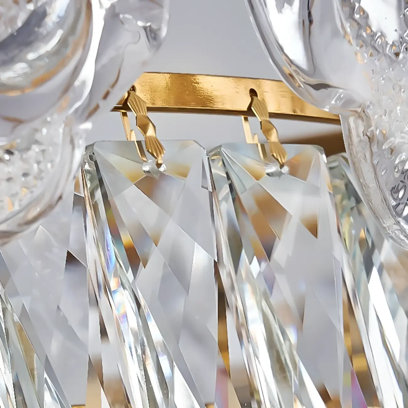 Modern Luxury Gold Tiered Crystal Round Chandelier