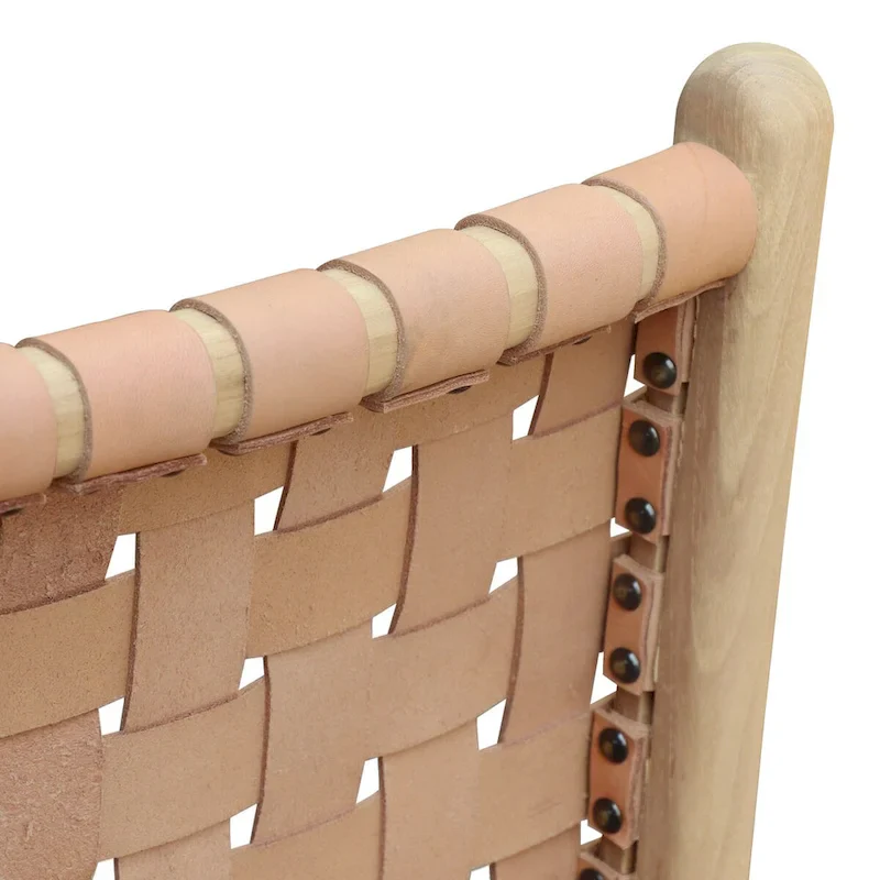 Banda Teak & Leather Dining Chair - Solid Teak Wood Frame