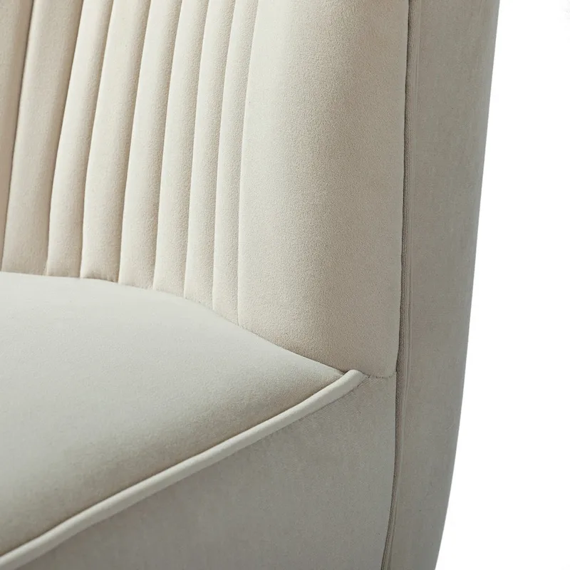 Velvet Tufted Accent Chair with Golden Metal Legs - Channel Back Design, High-Density Foam, 250 lbs Capacity, 26W x 30D x 31.5H