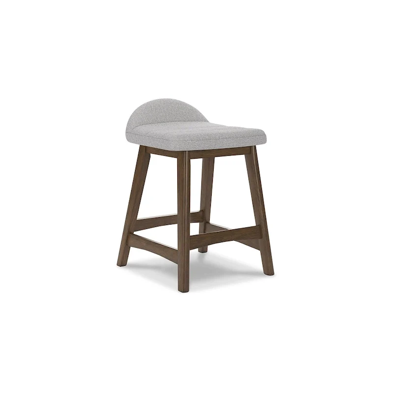 Counter Height Bar Stool, Set of 2, Mid-Century, Polyester, Foam Cushion, Hardwood Frame, Seats 2, Charcoal/Teal/Grey/Yellow