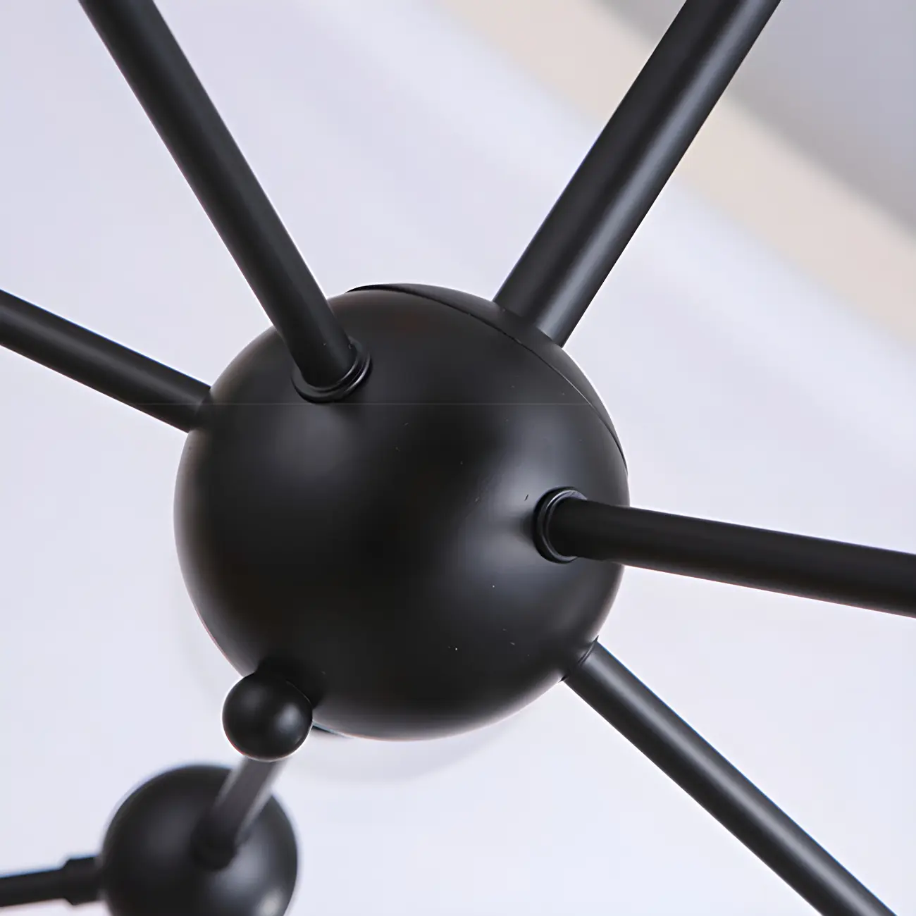 Modern Industrial Sputnik Black Glass 9-18 Light Chandelier