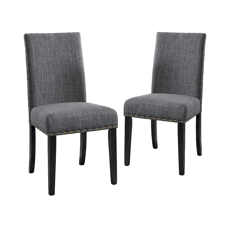 Modern Upholstered Dining Chair with Nail Head Trim