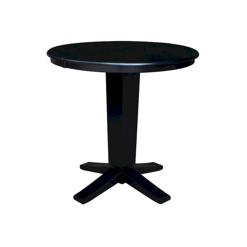 36 in Round Top Pedestal Counter Height Dining Table with 12 in Leaf