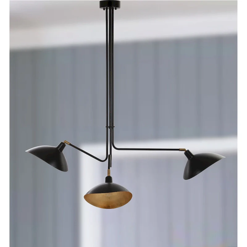 SAFAVIEH Lighting Felisha 3-Light Black Metal Pendant - 39  W x 39  D x 46  H - 39Wx39Dx46H