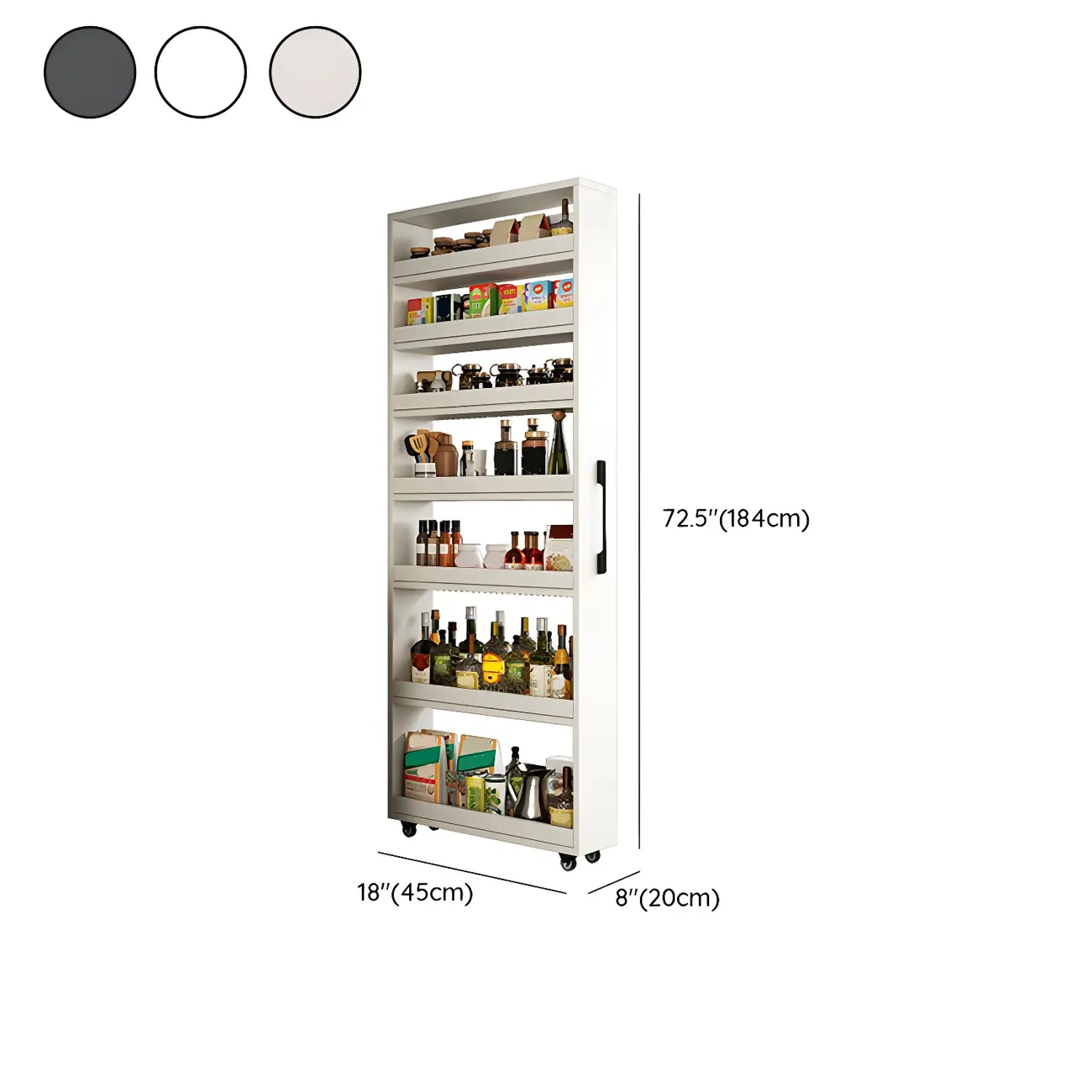 Modern Wooden Buffet Table with Open Shelves and Caster