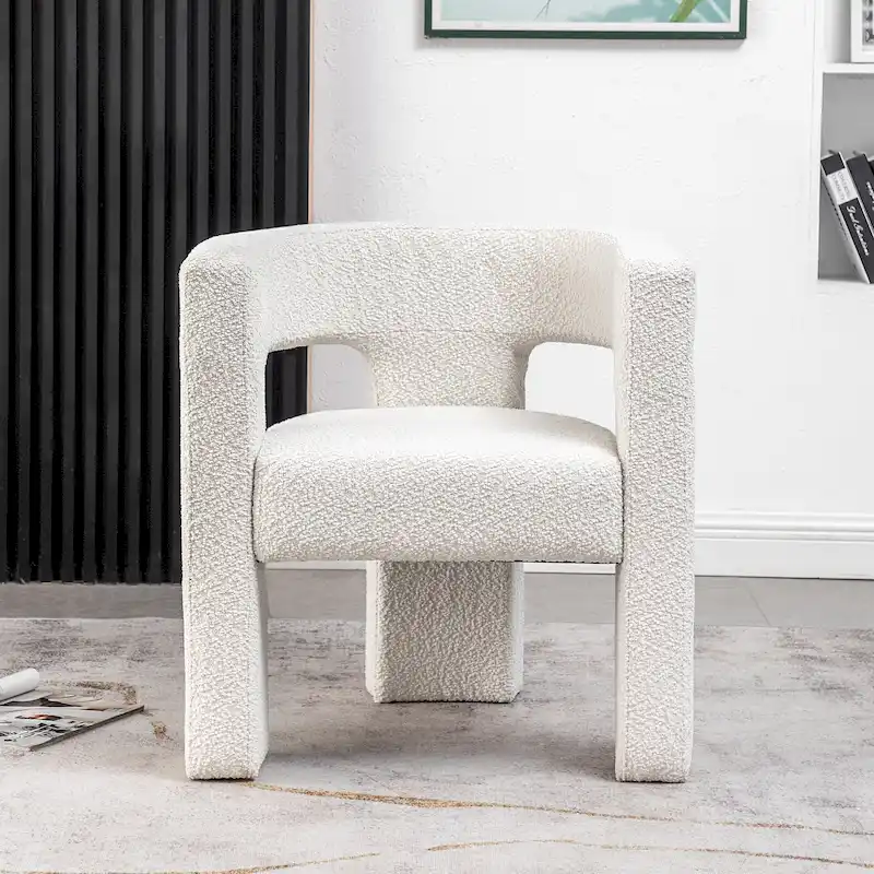 KINWELL 28 Wide Boucle Upholstered Square Armchair