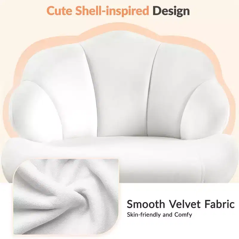 Yaheetech Set of 2 Swivel Upholstered Desk Chair with Tufted Shell-Shaped Back and Adjustable Seat Height