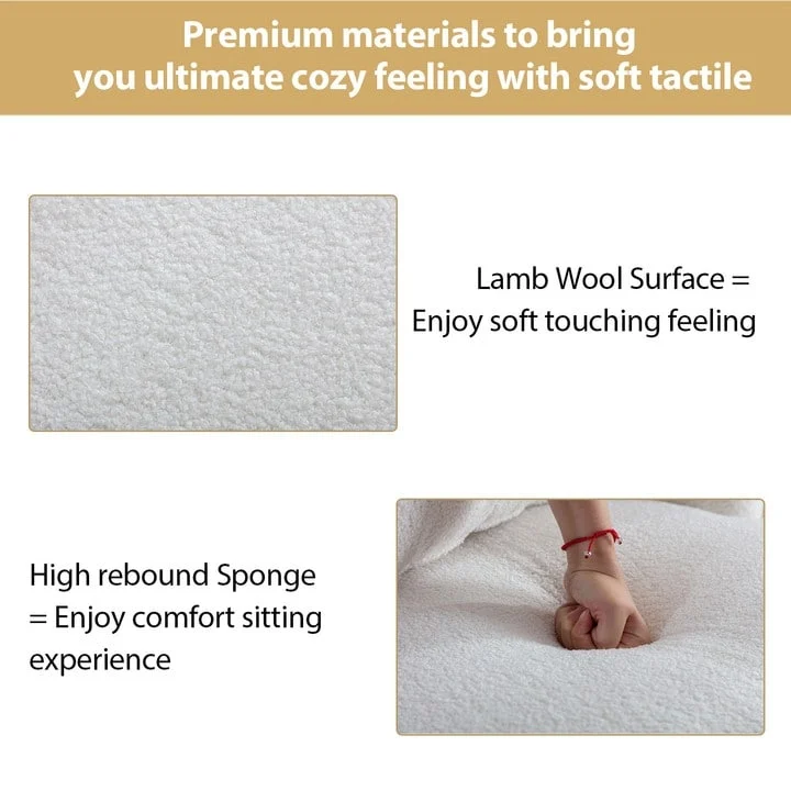 Swivel Barrel Chair with Lamb Wool Fabric