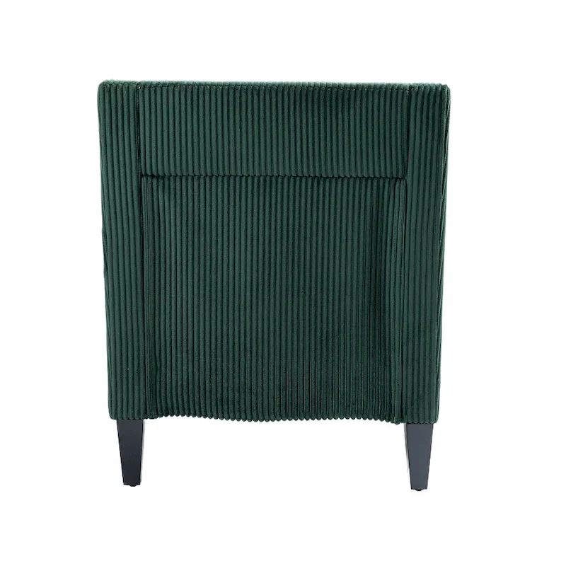 Emerald 26.77 Upholstered Arm Chair with Scooped Arms and Rubber Wood Legs
