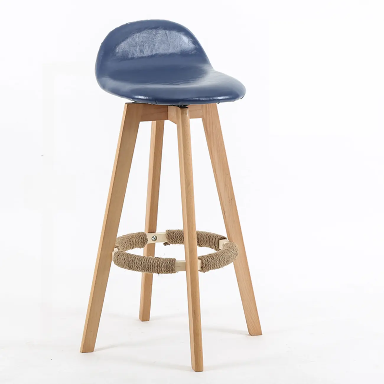 Scandinavian Wood Plush Seat Comfy Design Bar Stool
