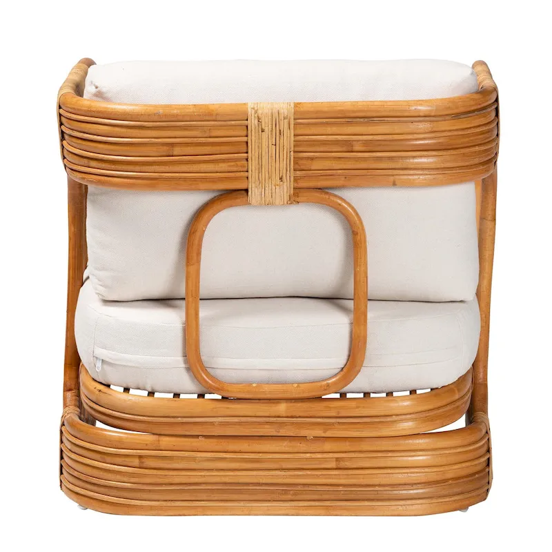 Modern Bohemian Natural Rattan Arm Chair