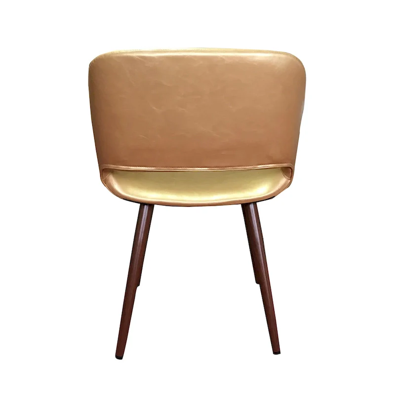 Langa Faux Leather Mid-Century Dining Chair with Metal Legs
