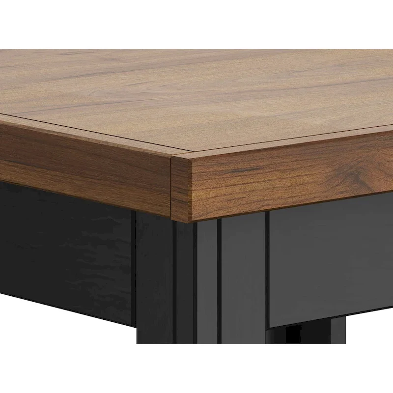 Modern Farmhouse Style 24-Inch Side Table — No Assembly Required, Two-Tone Finish