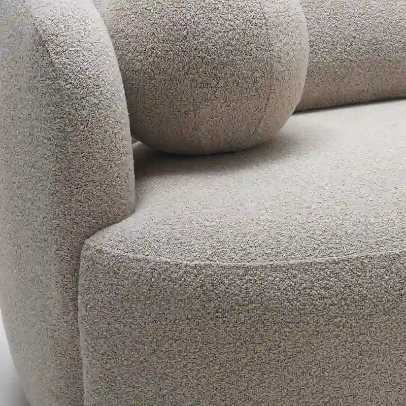 KINWELL Sherpa Boucle Upholstered 3-Seater Sofa Couch, 85 W