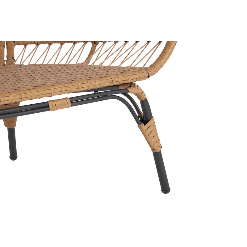 Steel Frame Wicker Egg Chair Max 440lb Capacity