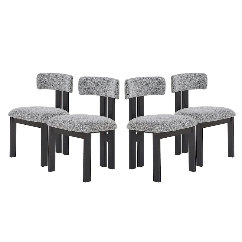 Astura Upholstered Dining Chairs, Iron Frame, Set of 4 by Christopher Knight Home