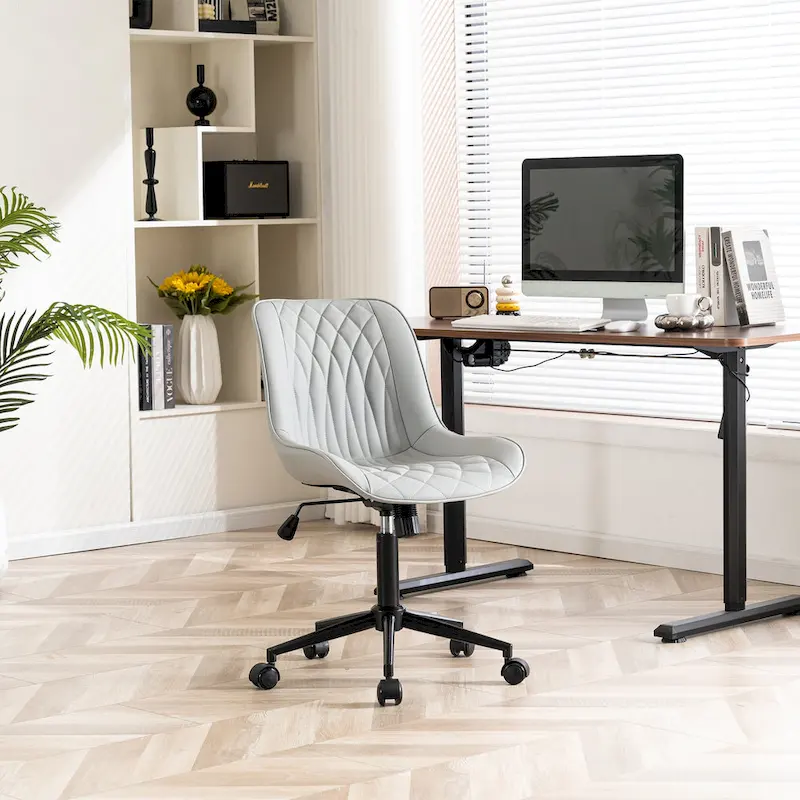 Armless Home Office Desk Chairs with Wheels Rolling Task Chair