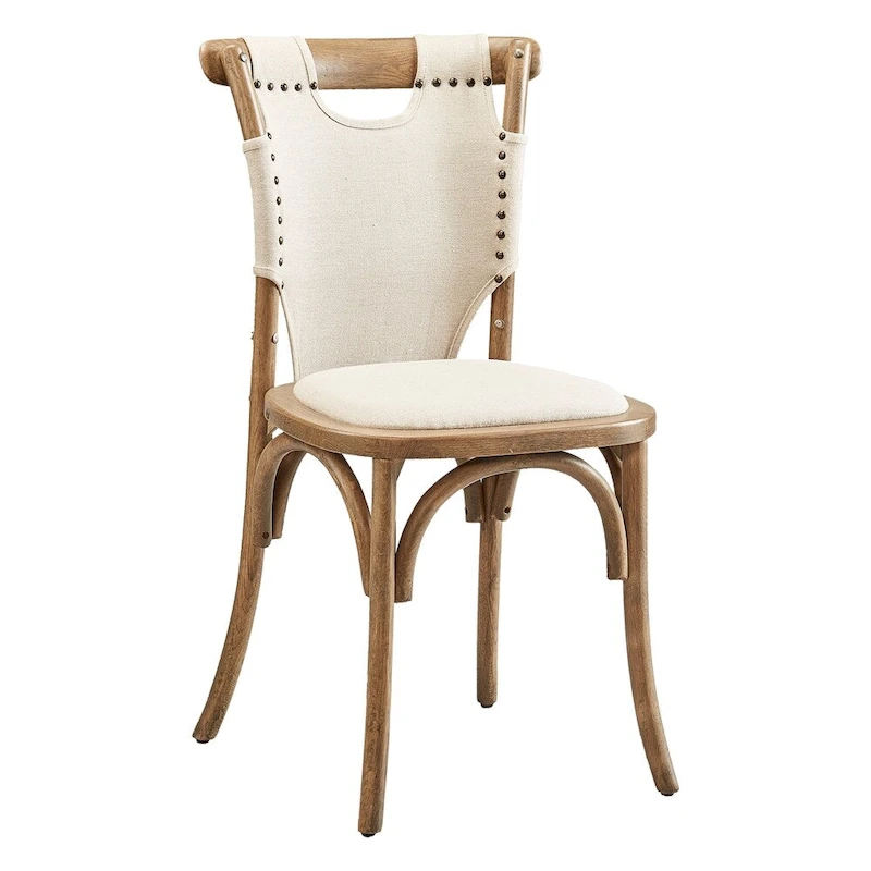 Nashville Oak & Canvas Bentwood Side Chair