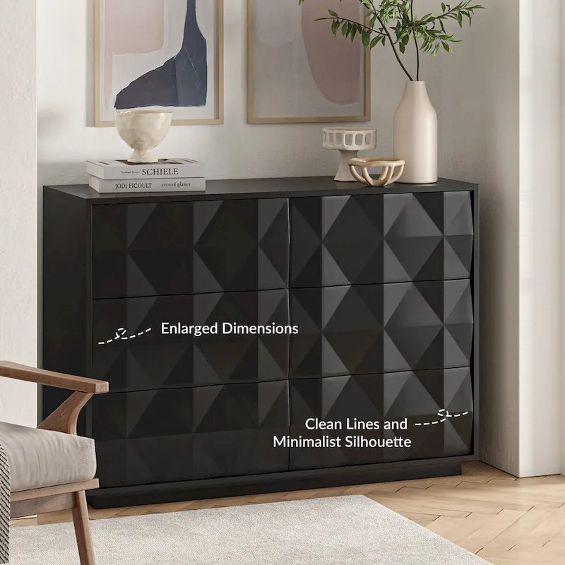 Linus Modern 6-Drawer Dresser by HULALA HOME